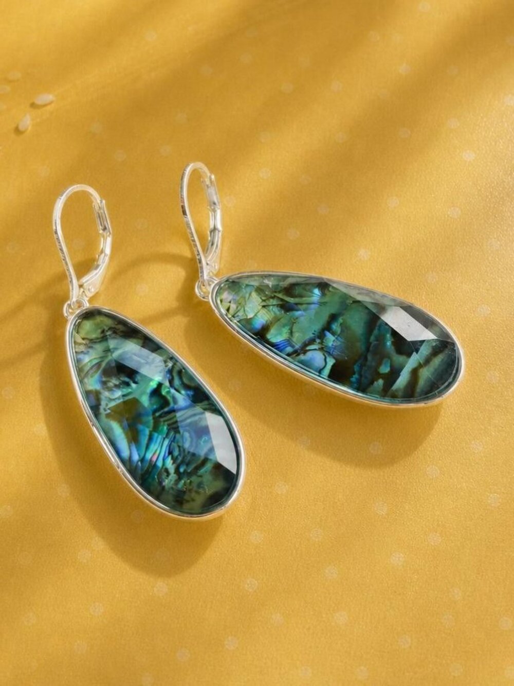 Napier Abalone Teardrop Dangle Earrings - Picture 2 of 2